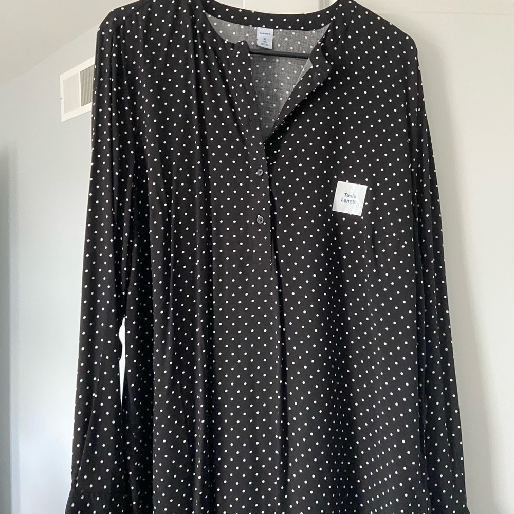 Black with white polka dot, long length